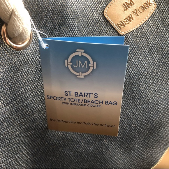 JM New York The Bart’s Sporty Tote Insulated Beach Bag - Picture 2 of 16
